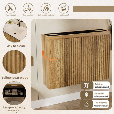 Folding Wall Cabinet With Creamic Sink