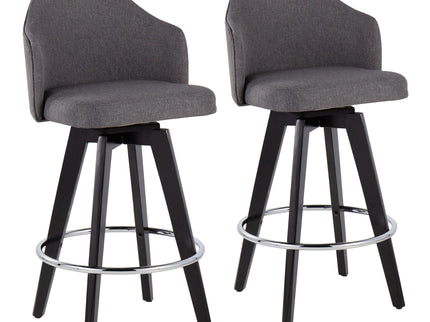Ahoy - Contemporary Fixed Height Counter Stool With Round Footrest (Set of 2)