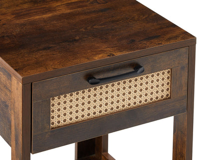 15.75" Rattan End Table With Drawer, Modern Nightstand, Side Table For Living Room, Bedroom