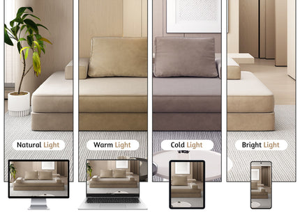 Multifunctional Convertible Sofa Bed With 2 Tumbler Backrests And 2 Pillows, Deep Seat Couch