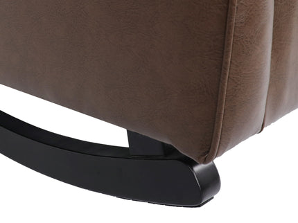 Amedou - Contemporary Tufted Wingback Rocking Chair - Dark Brown