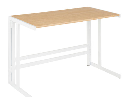 Roman - Industrial Office Desk - White / Natural