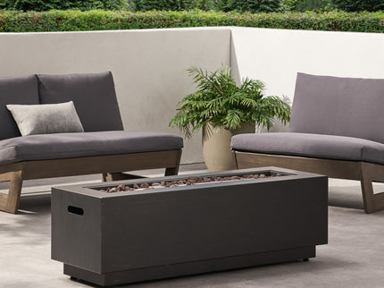 Modern Rectangular Iron Fire Pit 50, 000 Btu