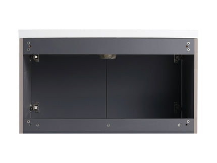 Contemporary Wall Mounted Bathroom Vanity With Resin Double Sink