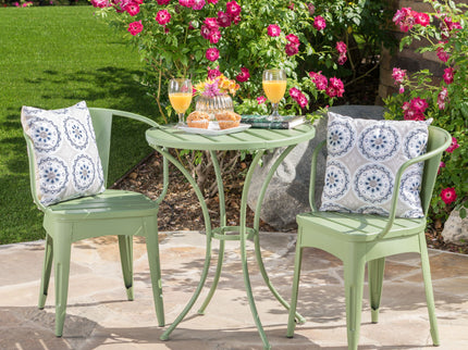 3 Piece Bistro Set With Table And 2 Chairs - Green