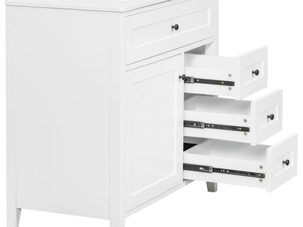 Bathroom Vanity With Sink, Cabinet With 3 Drawers And Adjustable Shelf