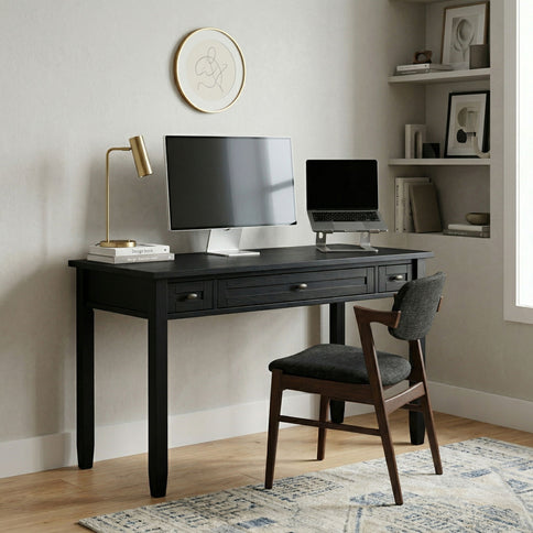 Warm Shaker - Writing Desk With Drawers - Black