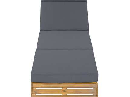 Chaise Lounge Set With 4 Fold Cushion And Built In Headrest