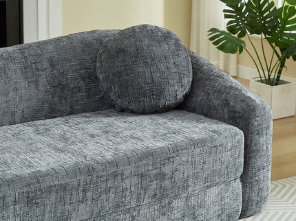 Curved Convertible Sofa, 2 In 1 Frameless Folding Sofa Bed With Pull Out Base And Deep Seat