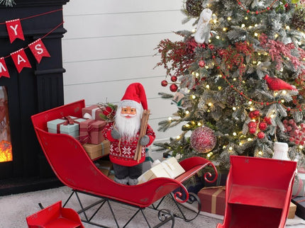 Iron Sleigh Large, Distressed Christmas Santa Sleigh Holiday Decoration