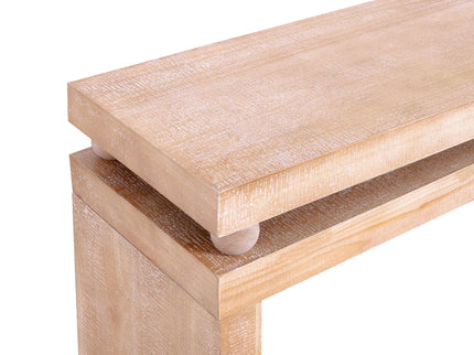 Slim Console Table, Narrow Entryway Table With Bead Detail - Light Natural / Natural
