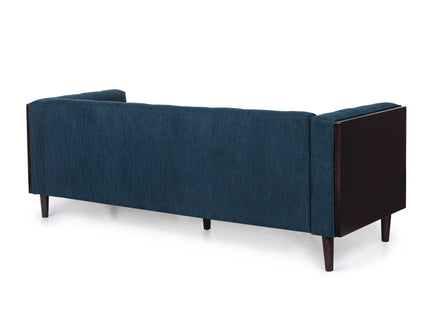 Contemporary Mid-Century Charm 3 Seater Sofa With Button Tufted Waffle Stitching