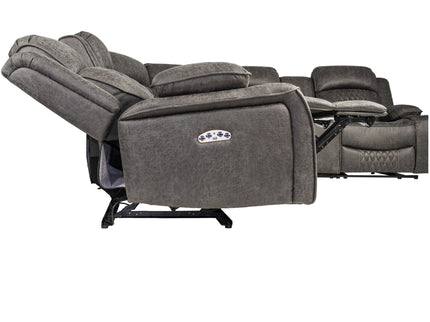 Power Motion Reclining Sectional Set With Console
