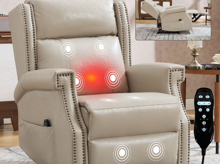 Manual Recliner Chair With Heavy Duty Motion Mechanism, 8 Vibrating Nodes And 3 Massage Modes For Living Room