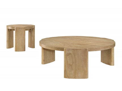 21" Kepler Drift Round End Table, Living Room 1 Piece Sofa Side Table With Curved Legs - Driftwood