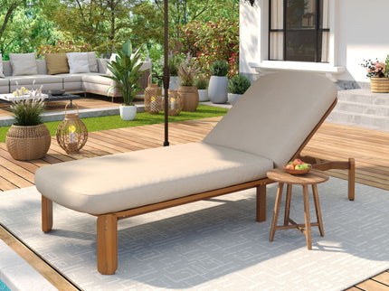 Outdoor Chaise Lounge With Adjustable Backrest