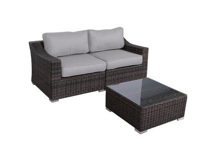 Outdoor Wicker Conversation Set With Cushions, All Weather
