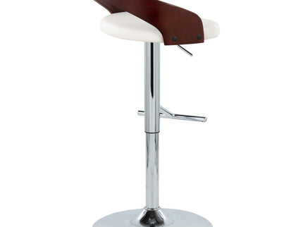 Grotto - Contemporary Adjustable Height Barstool With Swivel With Straight T Footrest (Set of 2)