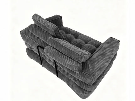 2 Seater Modular Corduroy Sofa With Chaise Lounge For Living Room