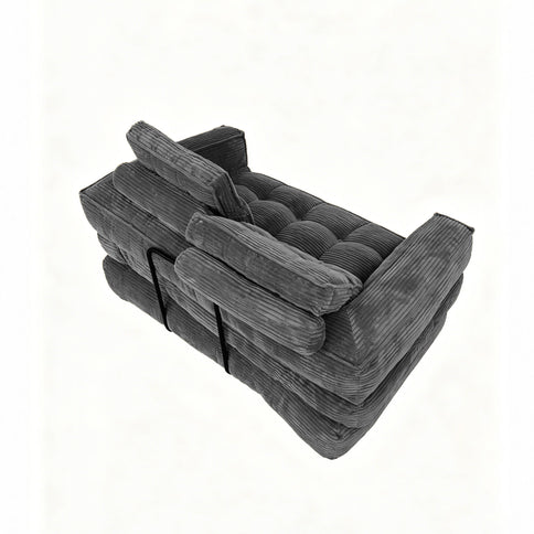 2 Seater Modular Corduroy Sofa With Chaise Lounge For Living Room