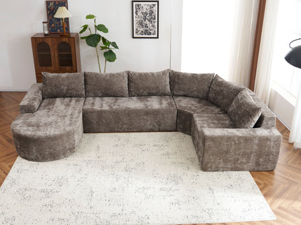 U-Shaped Oversized Modular Cloud Sectional Sofa With Deep Seat For Living Room