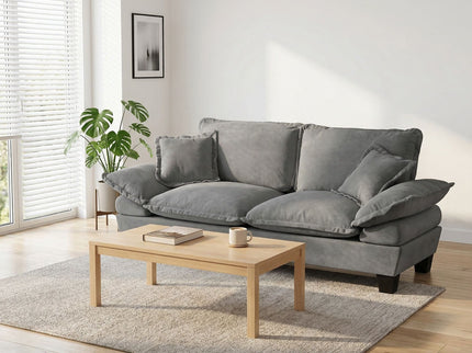 2 Seater Modular Loveseat With Curved Armrests