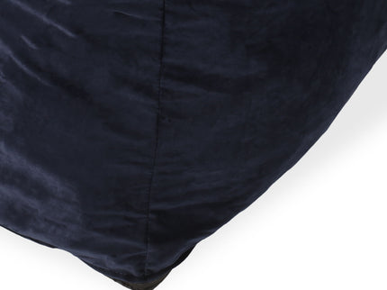 Allea - Velveteen Bean Bag Chair With Armrests - Midnight Blue