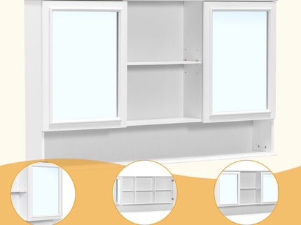 Double Sink Bathroom Vanity Set With Wall Mount Mirror Cabinet