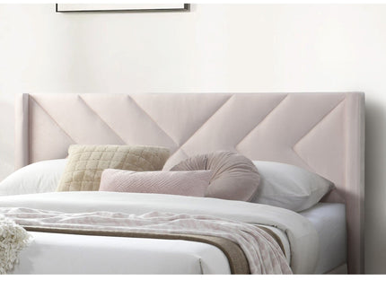 Elegant Bed With Upholstered Headboard, Platform Base