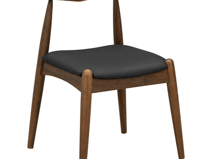 5 Piece Dining Set With 1 Table And 4 Upholstered Chairs - Walnut / Black