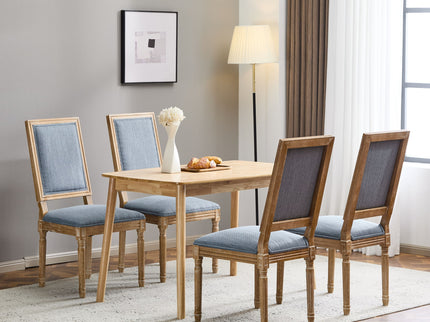 French Country Style Dining Chair With Upholstered Seating And Fluted Legs