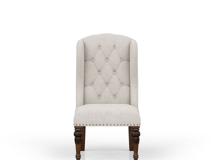 Upholstered Wing Host Chair - Light Gray