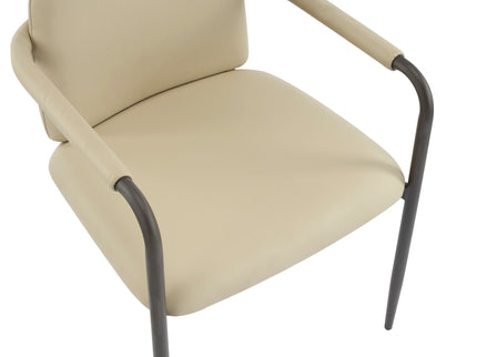 Modern Dining Chair (Set of 2) With Iron Frame - Espresso / Khaki