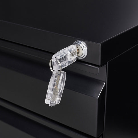 Contemporary 3 Drawer Mobile Filing Cabinet With Lock, Metal Office Storage For Legal / Letter Size
