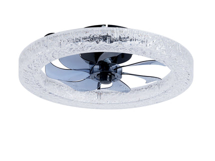 LED Light Source And Remote Control, 3000 - 6500K Dimmable Flush Mount LED Fan Light, 6 Speeds, Quiet DC Motor For Living Room - Matte Black