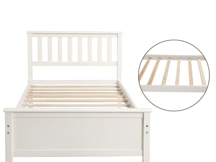 Platform Bed With Headboard, Footboard And Wood Slat Support