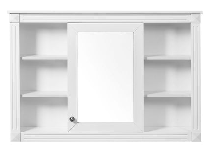 Wall Mounted Bathroom Storage Cabinet With Mirror, Medicine Cabinet With 6 Open Shelves And Adjustable Interior - White