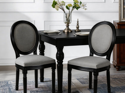 Upholstered & Round Back Dining Chairs (Set of 2)