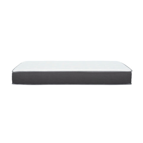 8" Pocket Spring Hybrid Bed In A Box Mattress, Soft Gel Memory Foam - Gray / White - Full