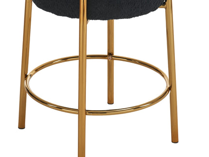Round Bar Stools (Set of 2), Contemporary Upholstered Dining Stools For Kitchens, Coffee Shops And Bar Stores - Legs