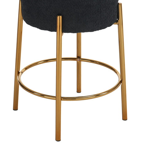 Round Bar Stools (Set of 2), Contemporary Upholstered Dining Stools For Kitchens, Coffee Shops And Bar Stores - Legs