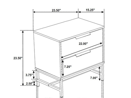 Yountville - 2 Drawer Nightstand - White