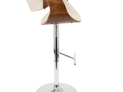 Curvo - Mid Century Modern Adjustable Barstool With Swivel With Straight T Footrest