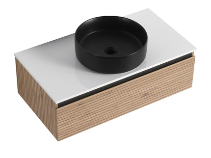 Wall Mounted Bathroom Vanity With Art Sink & 1 Soft Close Drawer