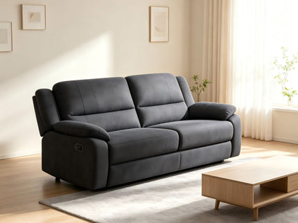2 Seat Manual Reclining Loveseat With 150° Recline & Footrest - Black
