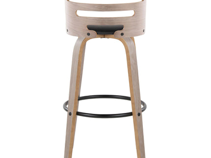 Cosini - Mid Century Modern Fixed Height, Barstool & Swivel And Round Footrest (Set of 2)