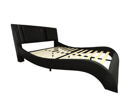 Platform Bed Frame With LED Lighting, tooth Music, Vibration Massage