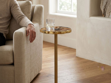 Champaign - Round Accent Table - Gold