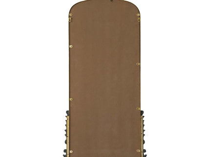 Antique Arched Mirror With Metal Frame, Full Length Mirror For Living Room Bathroom Entryway - Gold