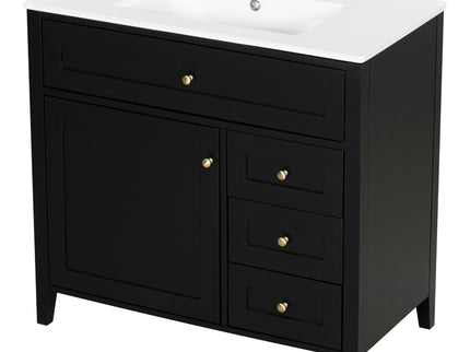 Bathroom Vanity With Sink, Cabinet With 3 Drawers And Adjustable Shelf